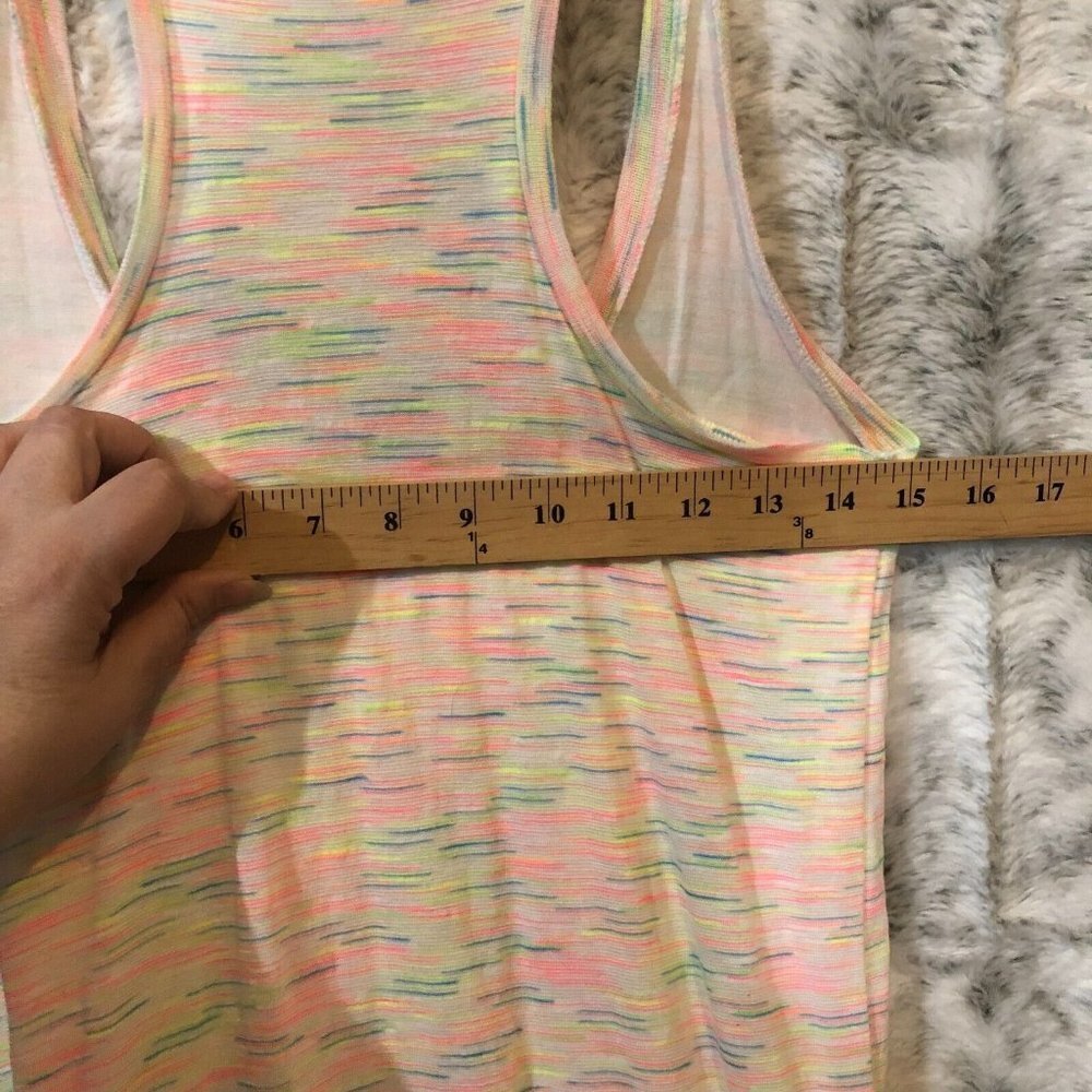 Victoria’s Secret Neon Rainbow Racerback Tank Dress Ruffles Coverup Women XS - Picture 9 of 9
